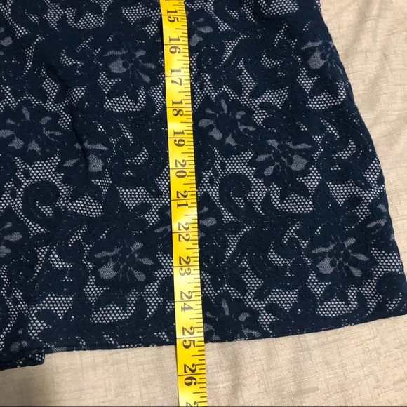 Alfred Sung Navy Lace Floral Round Neck Tee - Picture 7 of 7